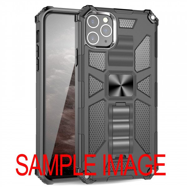 Wholesale Tuff Armor Hybrid Stand Case with Magnetic Plate for LG K22/K22 Plus/K32 (Grey)